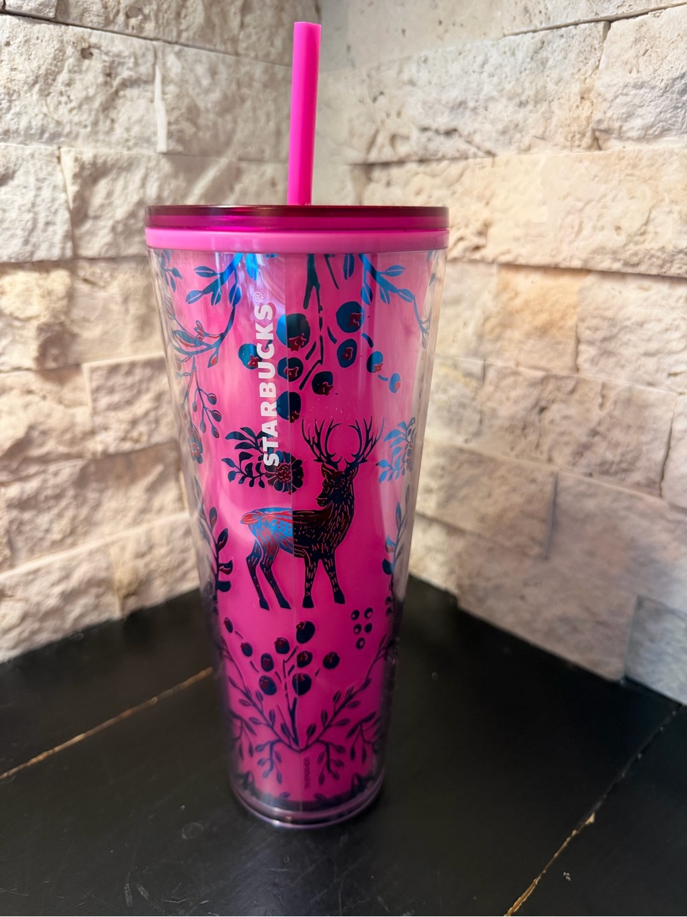 NEW Starbucks Christmas Holiday 2022 Reindeer Color Change 24oz Cold Cup Tumbler